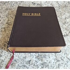 Hertel New Standard Reference Bible 1951 Brown Blue Ribbon Illustrated Red Lette